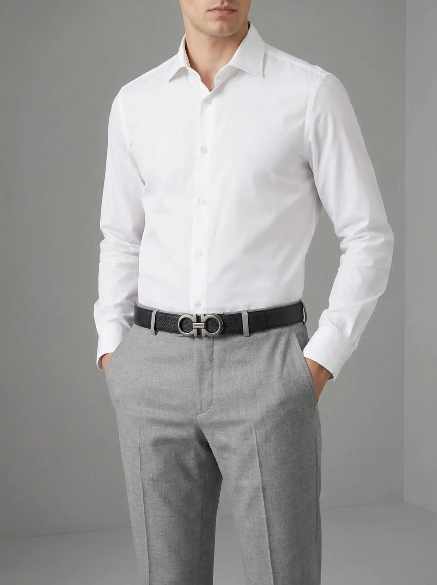 AI-generated outfit styled around a belt accessory