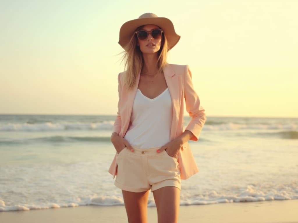Mastering Beach Fashion Photography with Blazers
