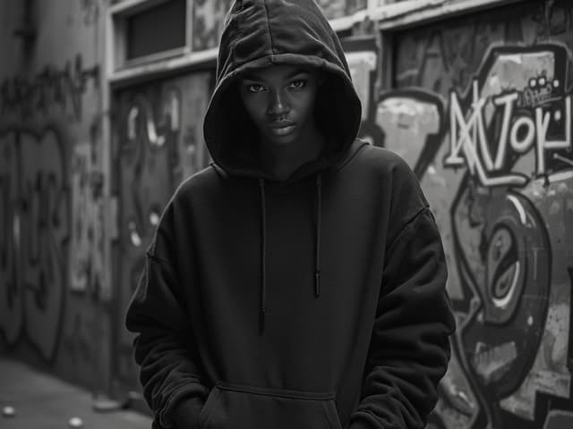 Black and White Fashion Photography for Hoodies