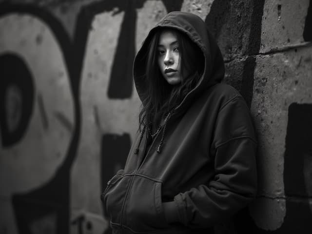 Black and White Fashion Photography for Hoodies