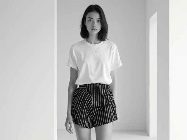 Black and White Fashion Photography for Shorts