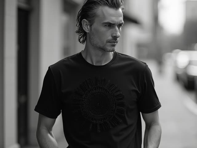 Black and White Fashion Photography for T-shirts