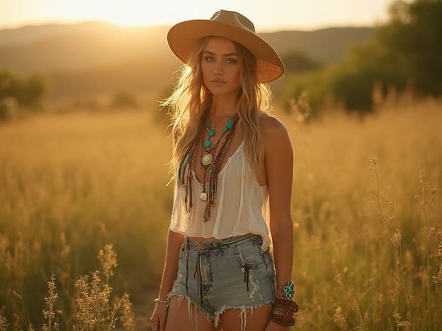 Bohemian Fashion Photography for Shorts
