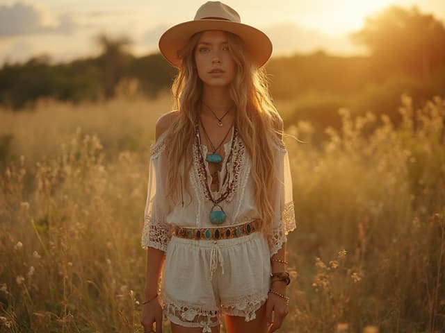 Bohemian Fashion Photography for Shorts