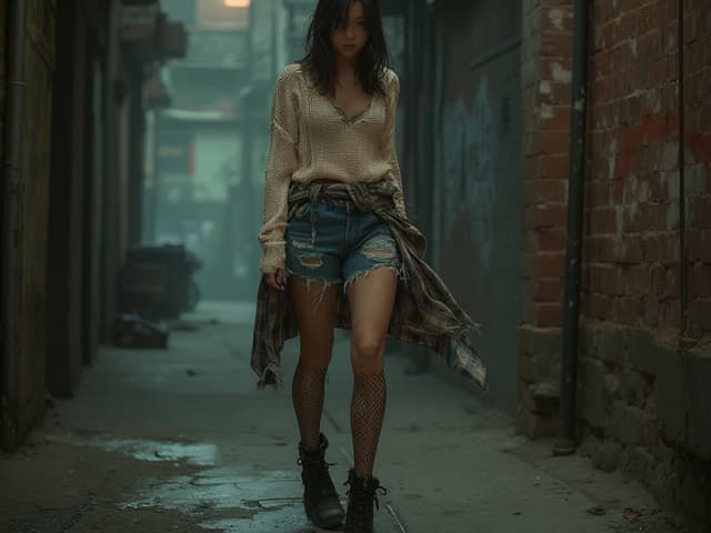 Grunge Fashion Photography for Shorts