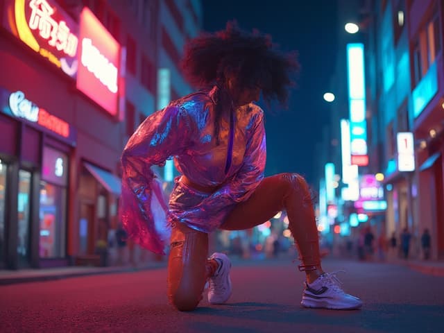 Neon Light Fashion Photography for Activewear