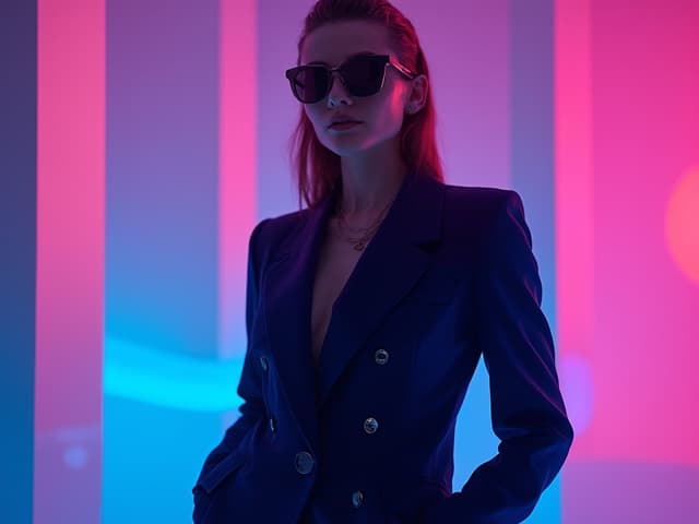 Neon Light Fashion Photography for Blazers