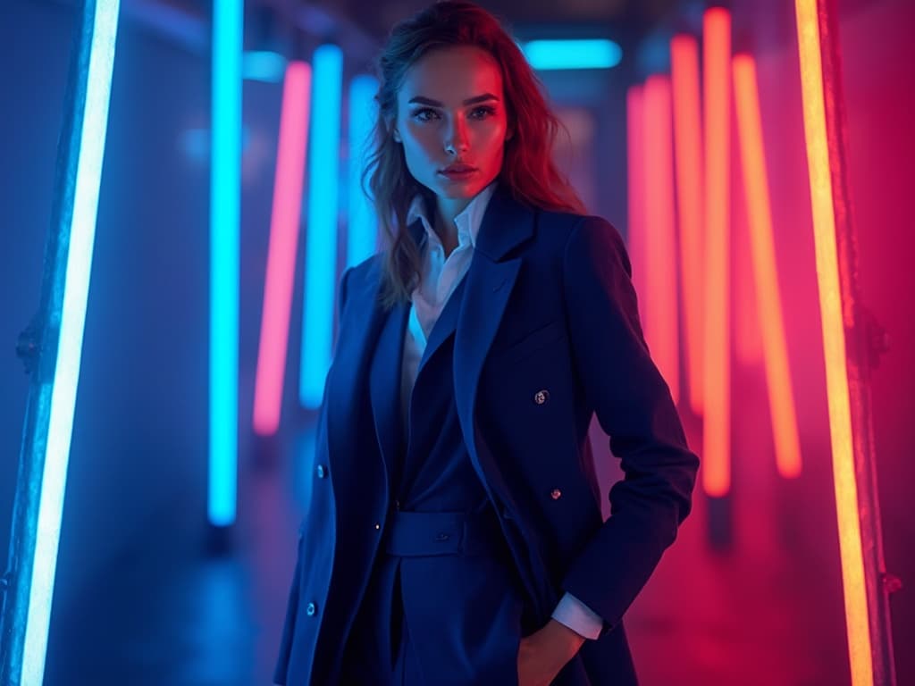 Neon Light Fashion Photography example 5