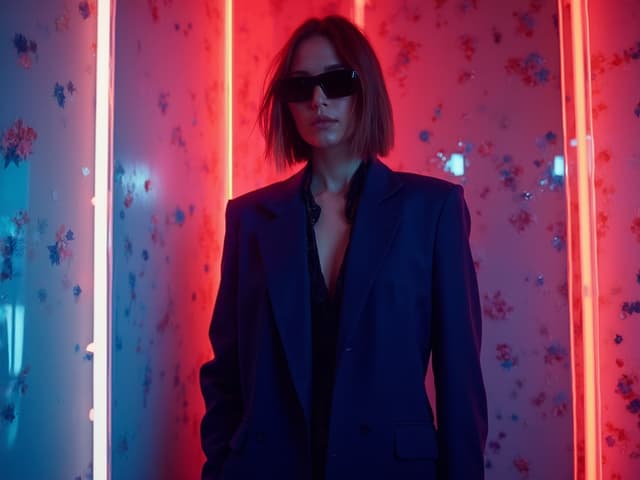 Neon Light Fashion Photography for Blazers