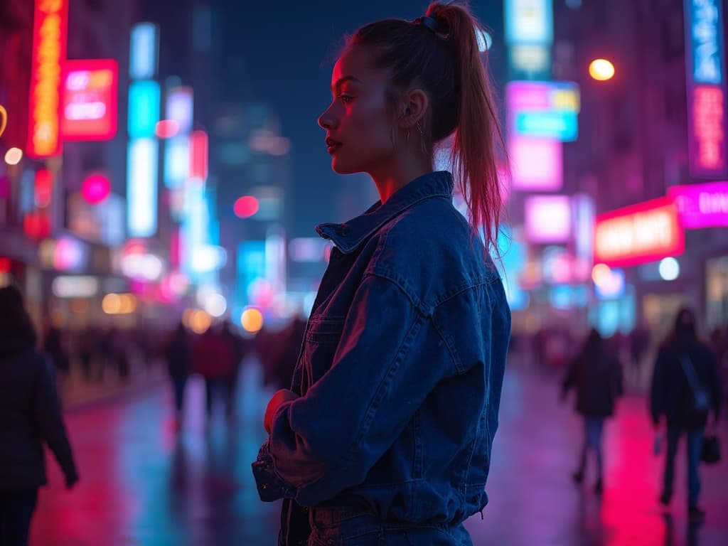 Illuminate Your Style: Neon Light Fashion Photography for Denim
