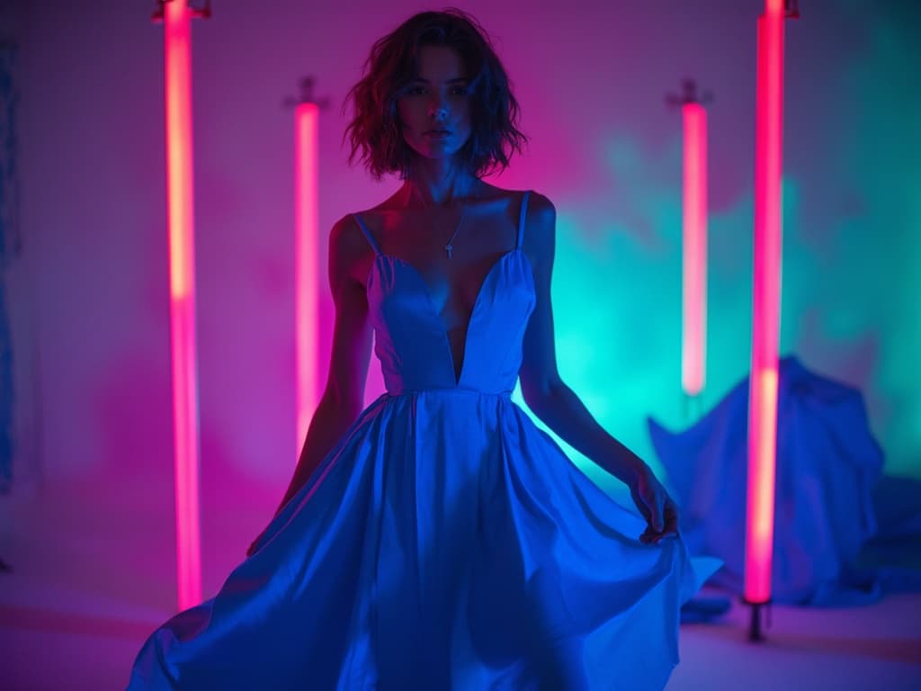 Neon Light Fashion Photography example 3