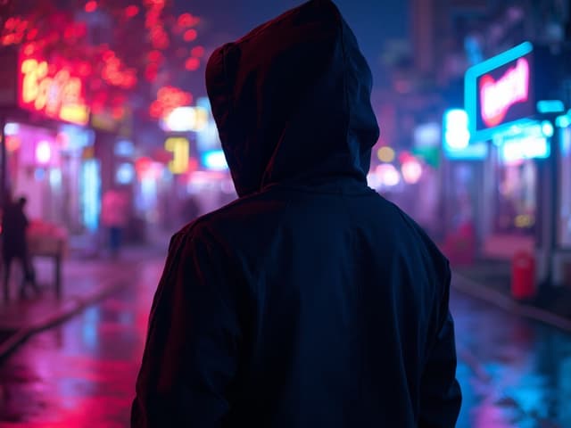 Neon Light Fashion Photography for Hoodies