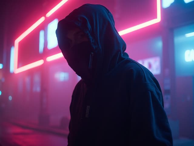 Neon Light Fashion Photography for Hoodies