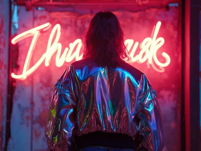 Neon Light Fashion Photography for Jackets