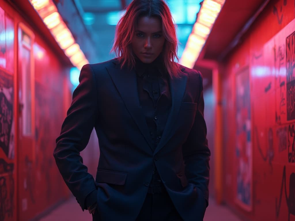 Neon Light Fashion Photography: Elevating Suits with a Vibrant Edge