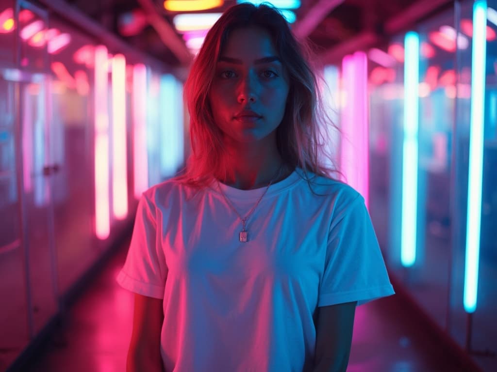 Neon Light Fashion Photography example 4