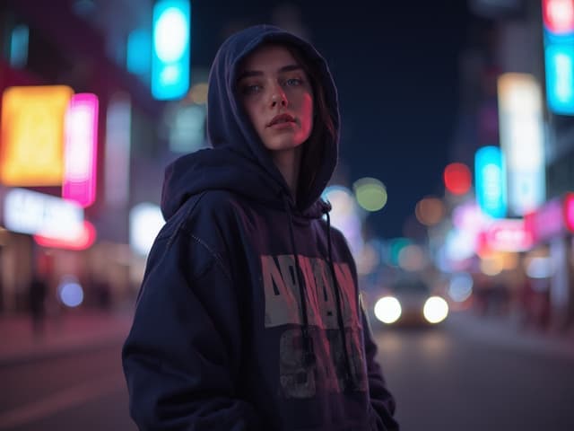 Nighttime Fashion Photography for Hoodies