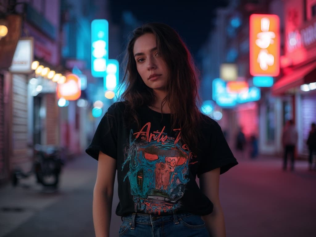 Mastering Nighttime Fashion Photography: T-Shirts