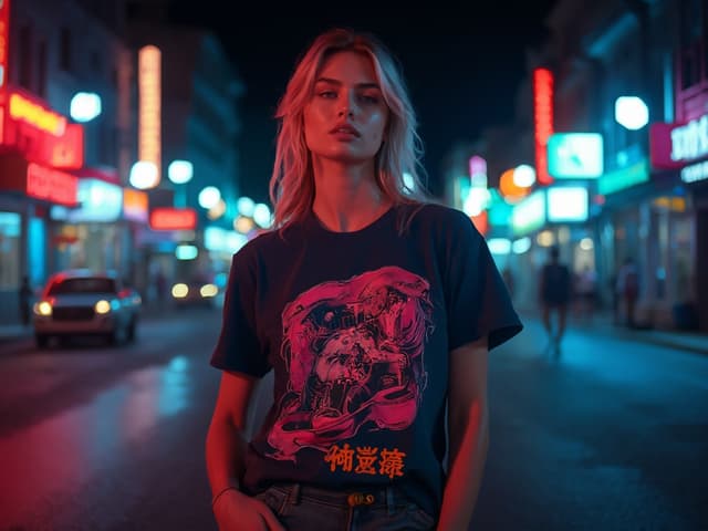 Nighttime Fashion Photography for T-shirts