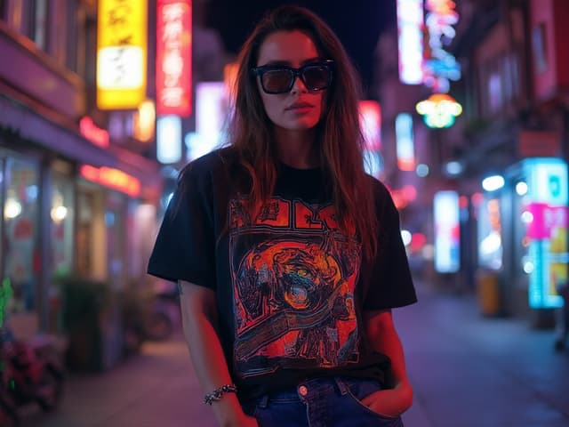 Nighttime Fashion Photography for T-shirts