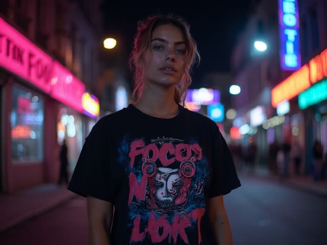 Nighttime Fashion Photography for T-shirts