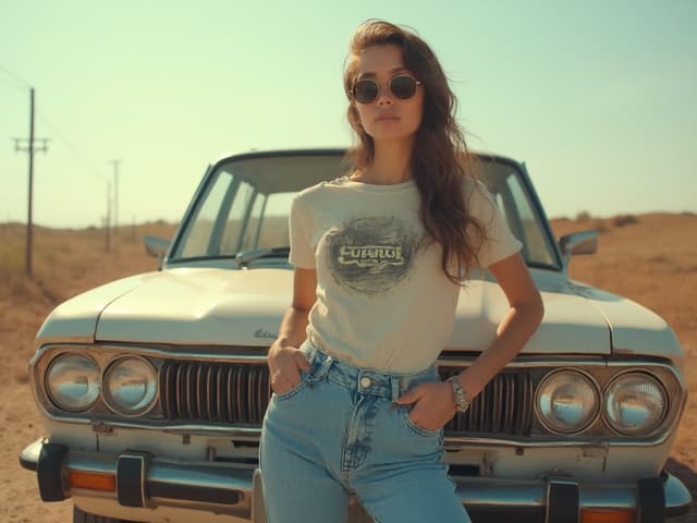 Retro Aesthetic Fashion Photography for Denim