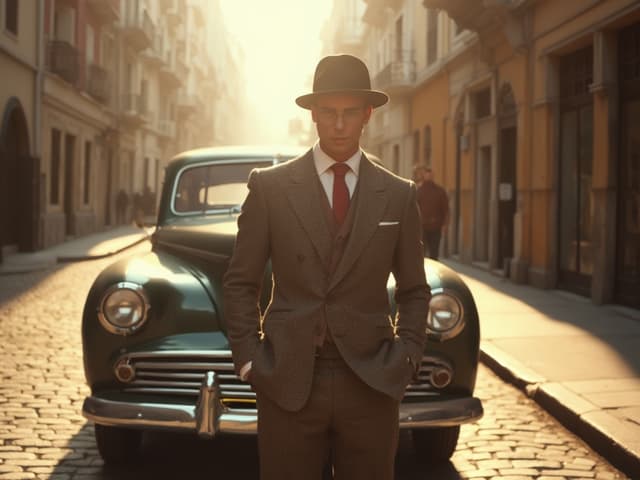 Retro Aesthetic Fashion Photography for Suits