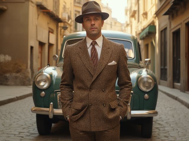 Retro Aesthetic Fashion Photography for Suits
