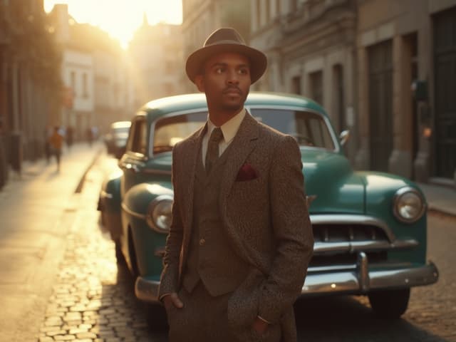 Retro Aesthetic Fashion Photography for Suits