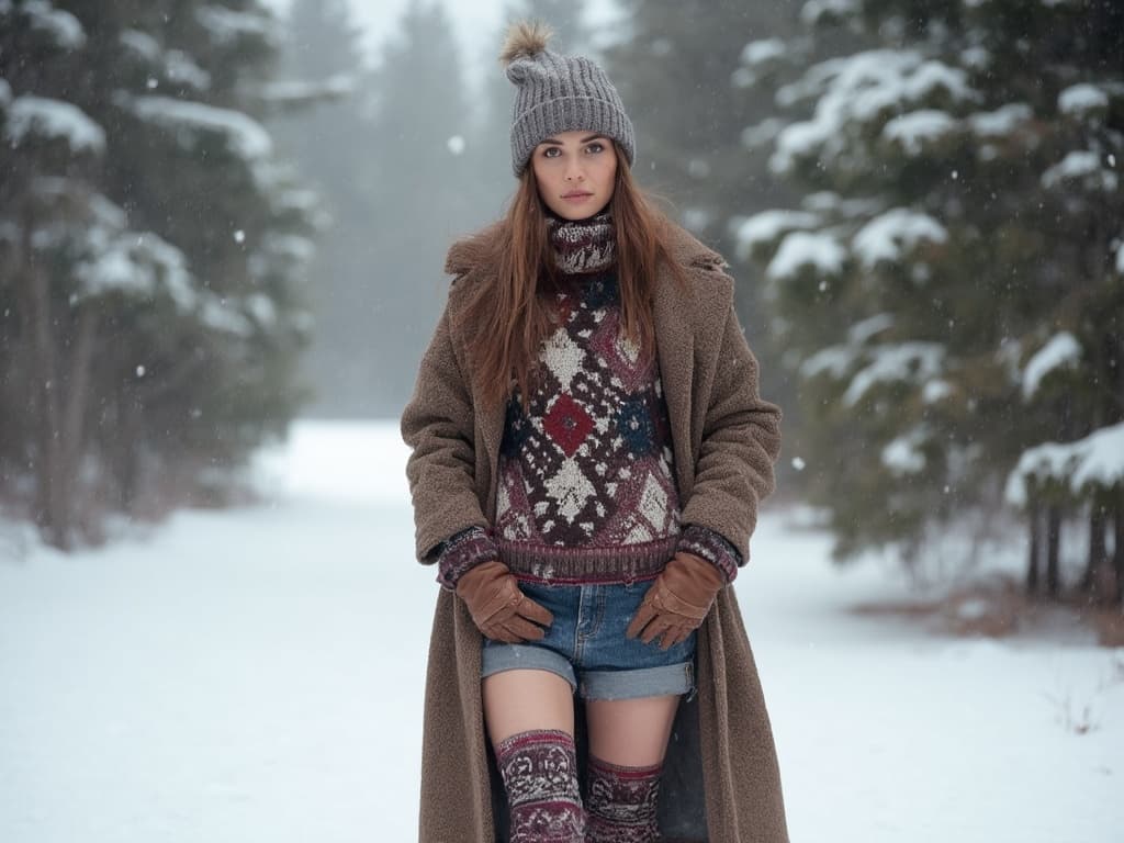 Mastering Winter Fashion Photography with Shorts