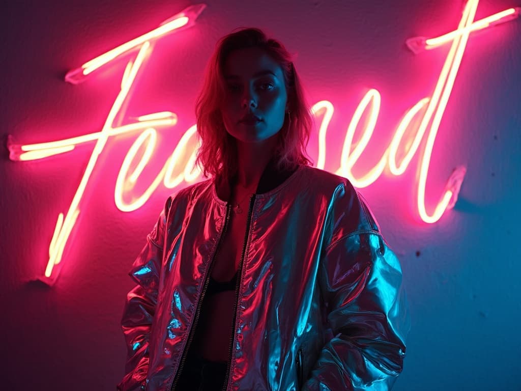 Neon Light Fashion Photography example 4