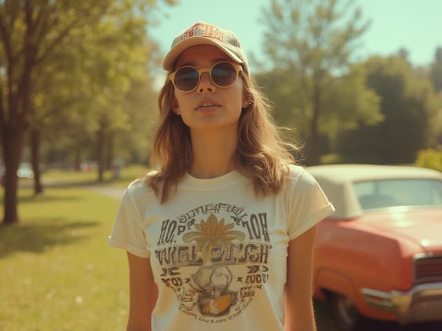 Retro Aesthetic Fashion Photography for T-shirts