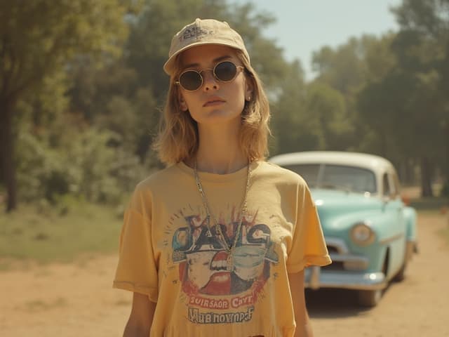 Retro Aesthetic Fashion Photography for T-shirts