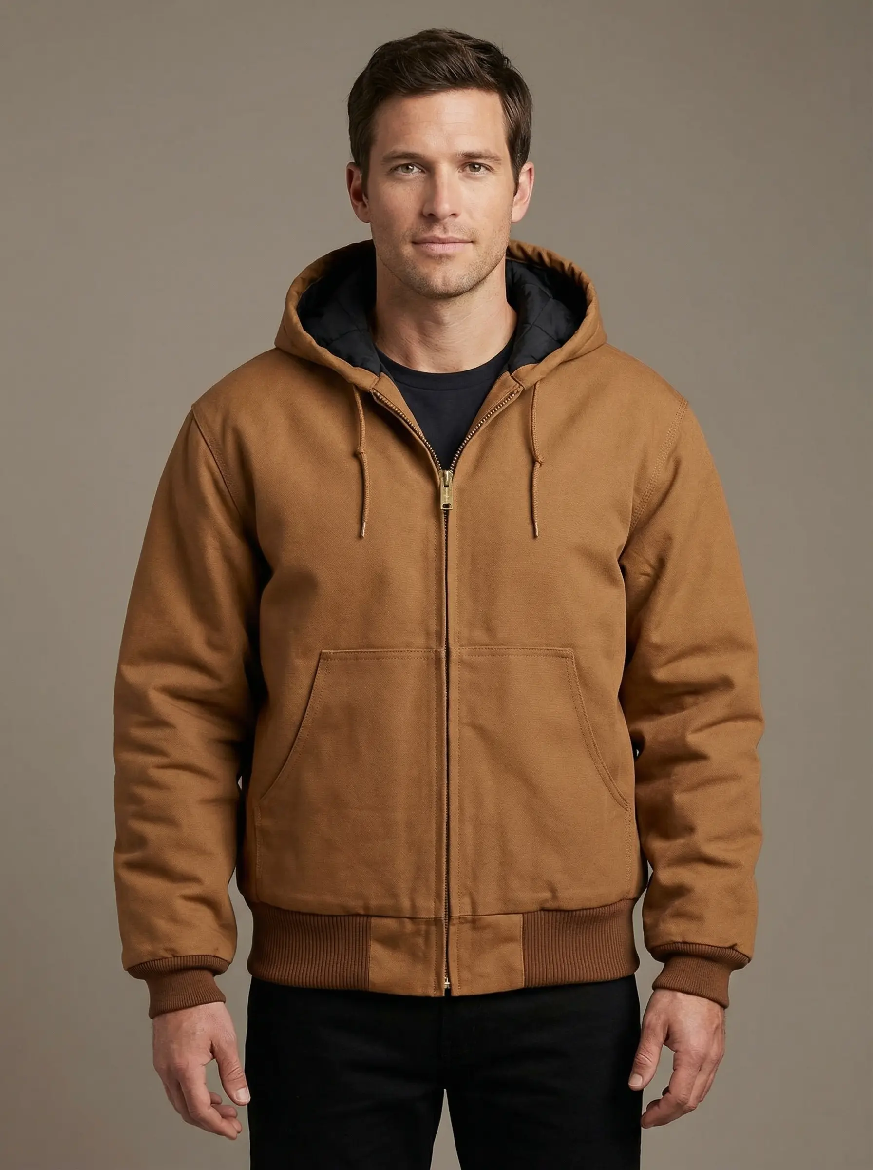 AI-generated fashion model wearing a jacket, Provamoda example